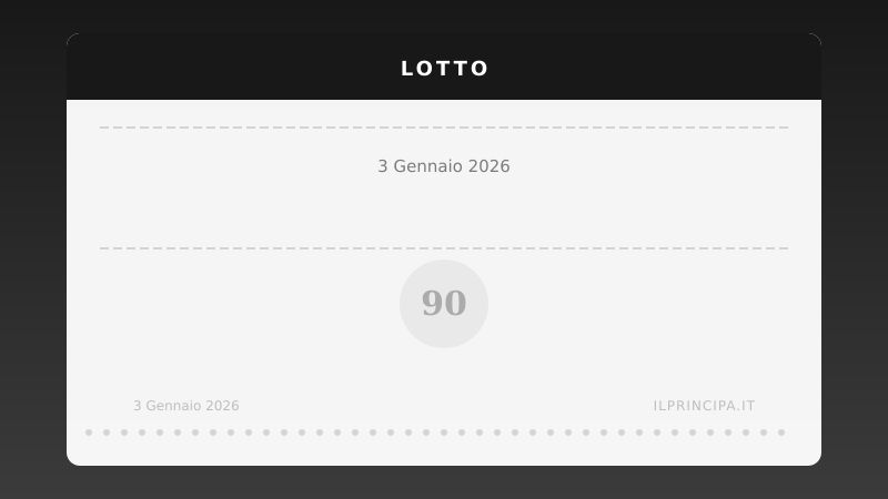 Lotto, estrazione del 03/01/2026: i numeri vincenti ruota per ruota