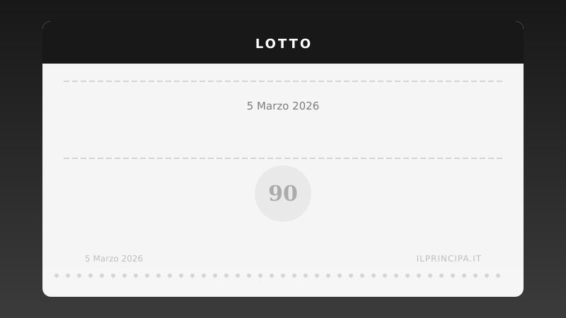 Risultati Lotto 5 marzo 2026: la tabella completa