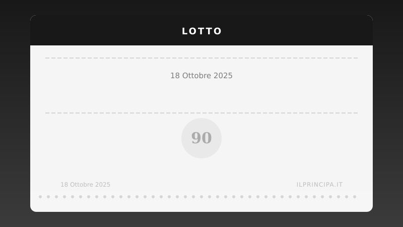 Risultati Lotto 18 ottobre 2025: la tabella completa