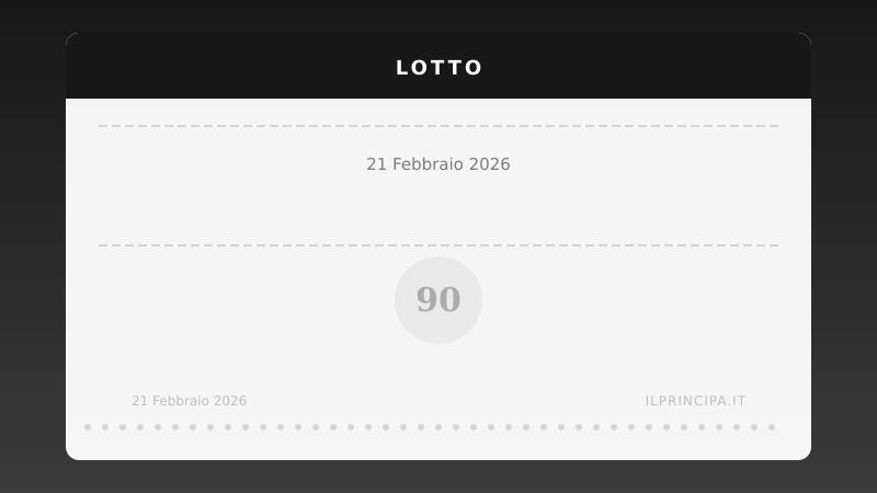 Estrazioni Lotto di sabato 21 febbraio 2026: tutti i numeri sulle 11 ruote