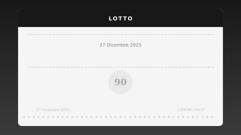 Risultati Lotto 27 dicembre 2025: la tabella completa