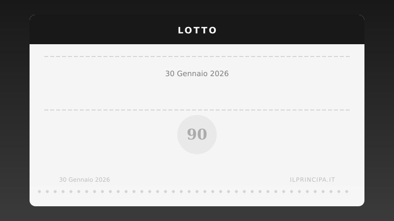 Lotto 30 gennaio 2026: ecco i numeri scelti dalla macchina su tutte le ruote