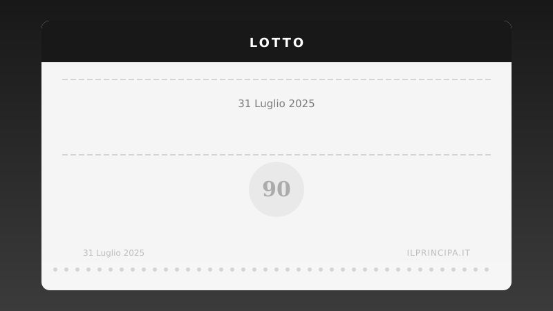 Lotto 31 luglio 2025: ecco i numeri scelti dalla macchina su tutte le ruote
